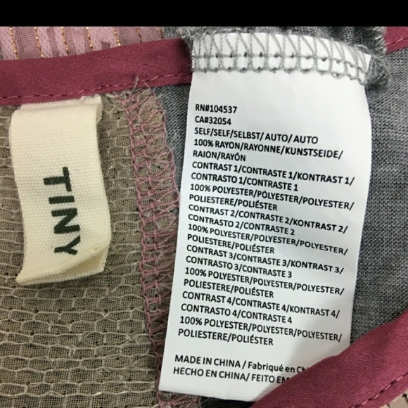 Anthropology "Tiny"‎ gray/pink sequence blouse … - Picture 2 of 8
